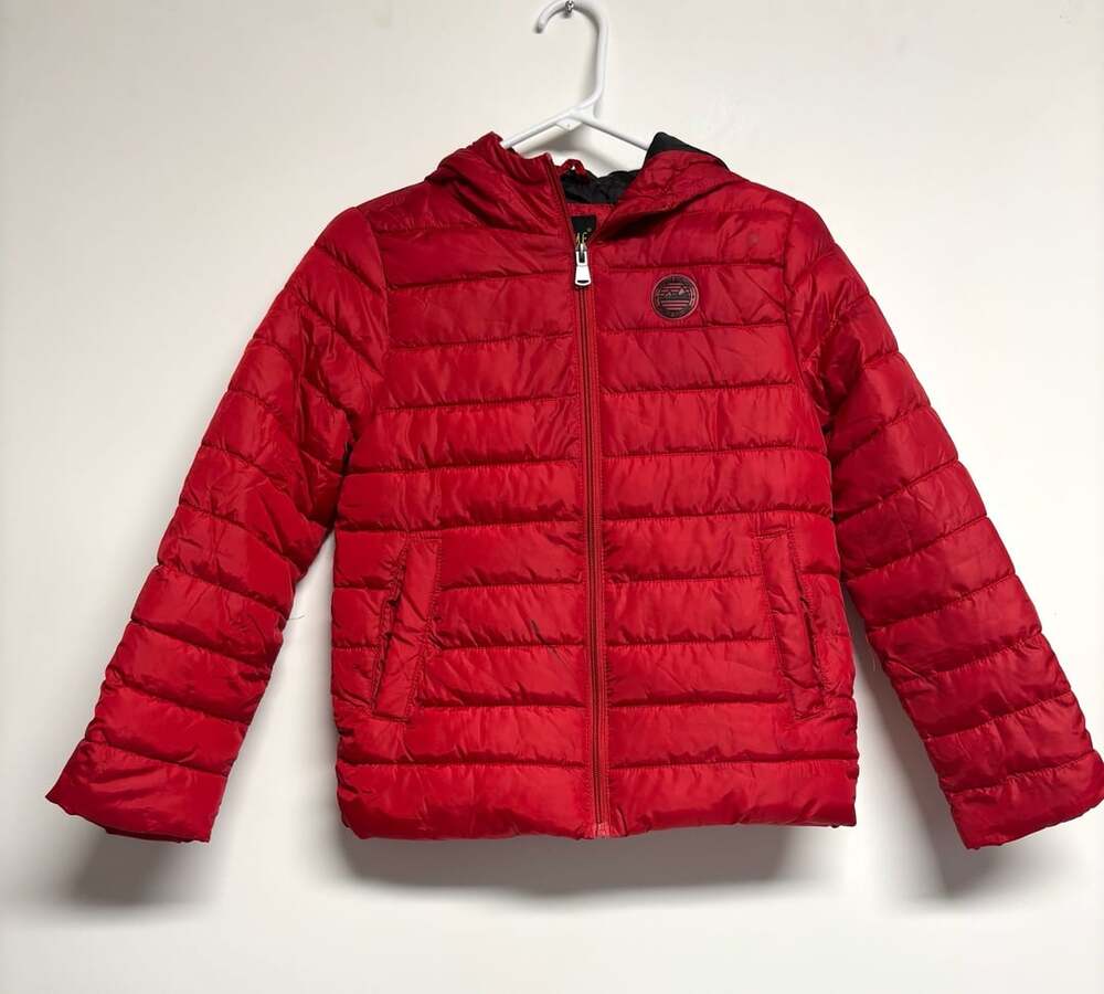 iXtreme Boys Hooded Puffer Jacket Red Quilted Zip-Up Winter Coat